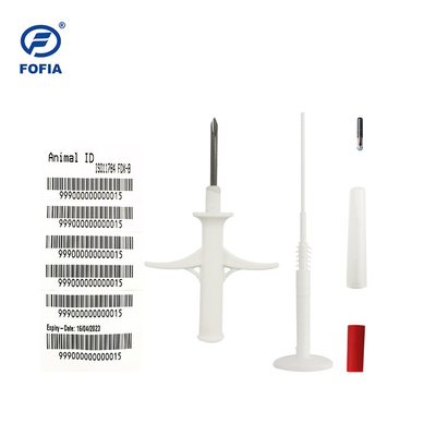 2.12X11.5mm ID RFID Bioglass Microchip Tag 134.2KHZ για άλογα σε λευκή σύριγγα
