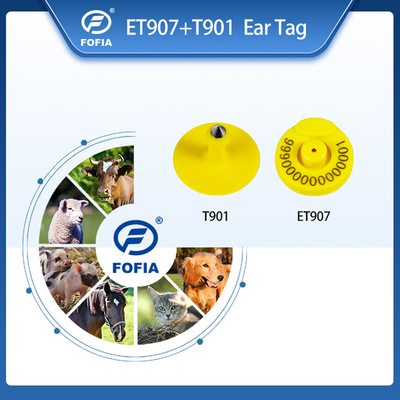 FOFIA RFID Ηλεκτρονική μάρκα αυτιών Ετικέτες παρακολούθησης ζώων με θερμόμετρο για βοοειδή πρόβατα
