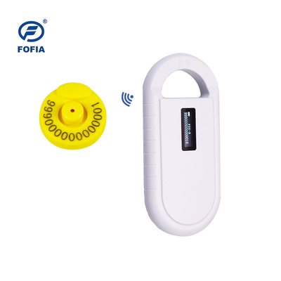 24/7 OLED λευκό σκάνερ μικροτσίπ ζώων με ενσωματωμένο Buzzer RFID Reader