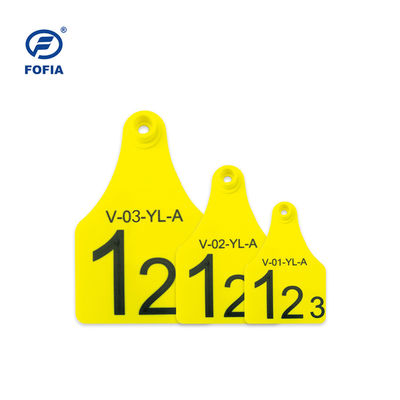 RFID Ear Tag Visual Tag Μίνι / Μεσαίο / Μεγάλο Μέγεθος Υποστήριξη εκτύπωσης λέιζερ 134.2 Khz Κίτρινο ή άλλα 8 χρώματα Διαθέσιμα