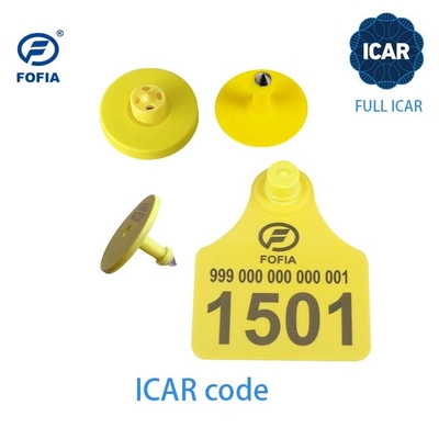 Πλήρης πιστοποίηση ICAR TPU Πλαστική απρόσκοπτη από παραβίαση Ετικέτες αυτιών βοοειδών 134.2khz Rfid Ετικέτες αυτιών
