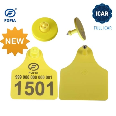 Πλήρης πιστοποίηση ICAR TPU Πλαστική απρόσκοπτη από παραβίαση Ετικέτες αυτιών βοοειδών 134.2khz Rfid Ετικέτες αυτιών