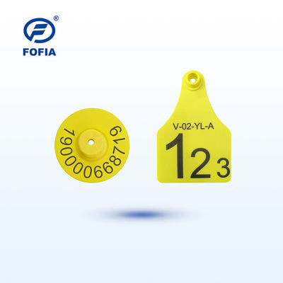 RFID Ear Tag Visual Tag Μίνι / Μεσαίο / Μεγάλο Μέγεθος Υποστήριξη εκτύπωσης λέιζερ 134.2 Khz Κίτρινο ή άλλα 8 χρώματα Διαθέσιμα
