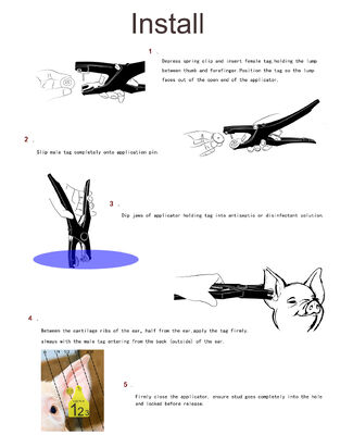 Ανθεκτικός Εφαρμοστής Ετικέτας Ακουστού Πιεστές Κατάλληλοι για βοοειδή πρόβατα χοίροι αγελάδες κατσίκες ζωοτροφία Ετικέτα Ακουστού Μεταλλικό εργαλείο