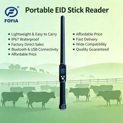 RFID Stick Reader with OLED Screen 3 Button User Interface and Built In Buzzer για εύκολη λειτουργία στο Livestock Management