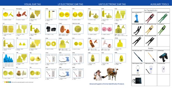 Υψηλής ποιότητας Αδιάβροχο RFID σήμα αυτιού προβάτου ISO11785 FDX-B για παρακολούθηση ζώων