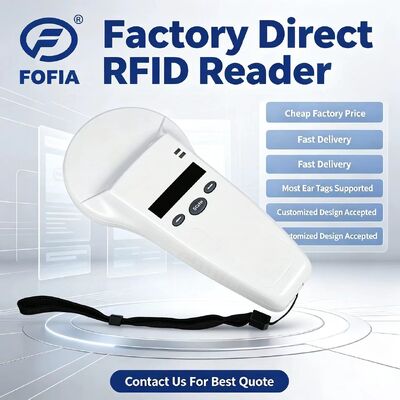 Αδιάβροχη συσκευή ανάγνωσης χειρός RFID με οθόνη OLED 128x32 USB για πλαστική λύση μεγάλης εμβέλειας για κατοικίδια ζώα και αγροκτήματα και χρήση σε ράντσο 125 khz
