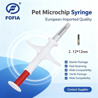 Φόφια 2026 Νέα καυτή πώληση RFID 134.2kHz PP υλικό Animal ID μικροτσίπ Ανερόστερη χρήση εκτροφικής εκμετάλλευσης Πειραματόζωο Ένεση 1,5 έτος RFID Ear Tag