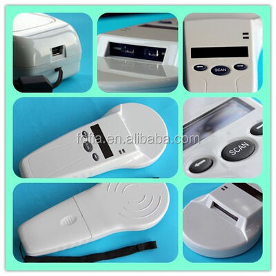 Ανθεκτικός Λευκός Φορητός Αναγνώστης RFID FOFIA με Οθόνη OLED 128x32 και Πρωτόκολλο ISO11784/5 για Απόσταση Ανάγνωσης 10-20 cm