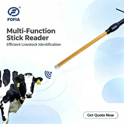 Νέος αδιάβροχος αναγνώστης RFID FOFIA Stick 134.2kHz Αναγνώριση βοοειδών USB RS232 Αποθήκευση 7000 εγγραφών ISO11784/5 Μεγάλη απόσταση ανάγνωσης