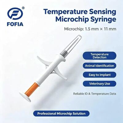 Πιστοποιημένο από το ICAR Fofia Νέο Θερμοευαίσθητο Hot Microchip RFID PP Αδιάβροχο Αναγνωριστικό Ζώων για Σκύλους & Γάτες Κατοικίδια 1.5 Έτος Εγγύηση