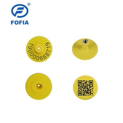 Νέα UHF Ηλεκτρονικά Αδιάβροχα RFID TPU 5.7mm Κίτρινες Ετικέτες Ζώων ET933+T901 Chips 5 Έτη Εγγύηση για Βοοειδή Fofia