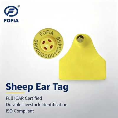 Fofia ET957+T967 Ηλεκτρονική Ετικέτα Αυτιού για Πρόβατα/Αίγες, Νέα Υψηλής Ποιότητας RFID TPU, Κωδικοποίηση Laser, 3 Έτη