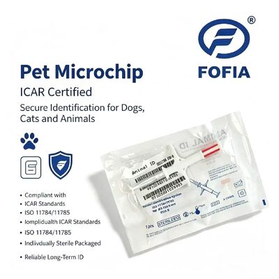 Ανερόφθαλμος Φόφια Νέο Hot Sale RFID 134.2kHz PP Υλικό Dog ID Microchip Ανερόφθαλμος Χρησιμοποίηση Φάρμας Πειραματόζωο Ενέσιμη 1,5 Χρόνια Ετικέτα Ακουστικού