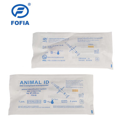 FOFIA ZS007 Πιστοποιημένο από το ICAR 134.2kHz RFID Αυτί Ζώου Microchip FDX/EM4305 IP67 Αδιάβροχο Λευκό PP 1.4x8mm Σκύλος Γάτα Κατοικίδια