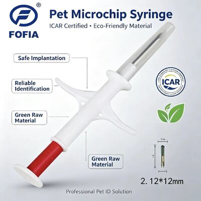 New Fofia Durable Waterproof White RFID Animal Microchip ZS006 with IP67 and 1.5 Year Warranty for Dog Cat & Pet Injection Tag