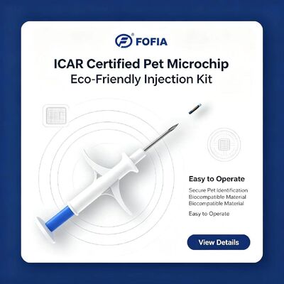 FOFIA ZS007 ICAR Πιστοποιημένο 134.2kHz RFID Ζώο Μικροτσίπ FDX/EM4305 IP67 Αδιάβροχο Λευκό PP 1.4x8mm Σκύλος γάτα κατοικίδια ζώα