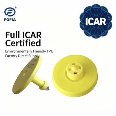 Νέα Αδιάβροχη Ετικέτα Αυτιού Αγελάδας Fofia Full ICAR Certified ET908 Κίτρινη RFID TPU με Εγγύηση 1,5 Έτους και Κωδικοποίηση Laser για Παρακολούθηση Ζώων