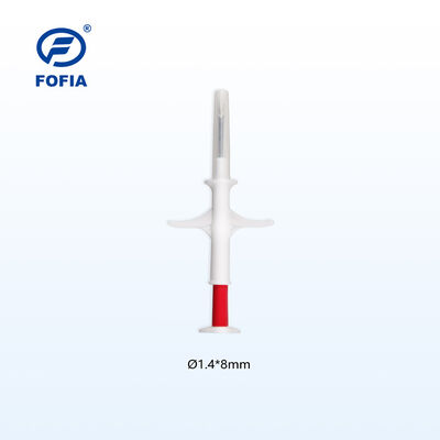 RFID Animal Microchip 134.2 kHz FDX EM4305 1.4 X 8 mm IP67 Waterproof ICAR Certified Pet Livestock Injection Tag