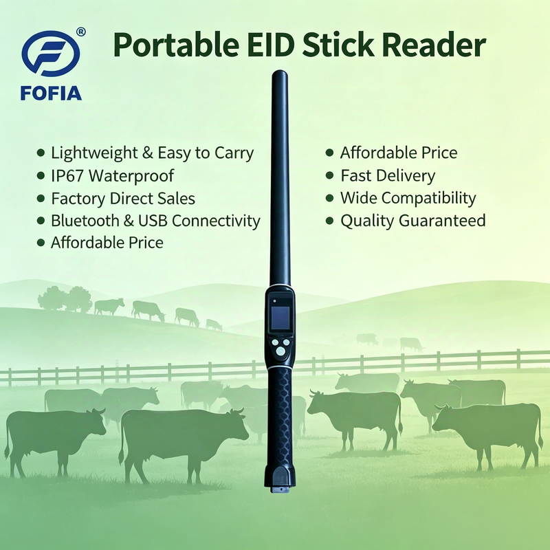 RFID Stick Reader with OLED Screen 3 Button User Interface and Built In Buzzer για εύκολη λειτουργία στο Livestock Management