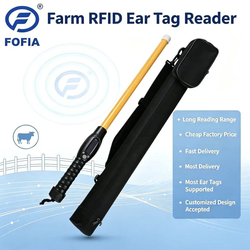 FOFIA Αδιάβροχος αναγνώστης RFID PT280 134,2kHz PVC πλαστικό NLIS Αυστραλία ICAR Εγκριθείσα ταυτοποίηση βοοειδών USB ISO 11784/5 10-20cm