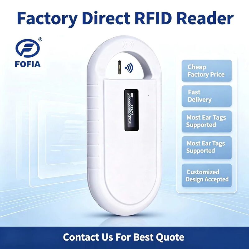 Handheld Animal Microchip RFID Card Reader PT160 134,2kHz OLED Screen USB Lithium Battery CE Certified ISO 11784/11785 Protocol