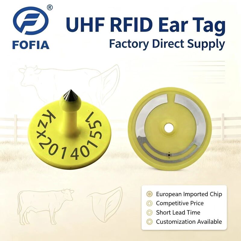 Fofia ICAR ET926 Αδιάβροχο RFID TPU Animal Ear Tags FDX-B 134.2Khz EM4305 Chips Livestock Βοοειδή Γουρούνι Πρόβατα