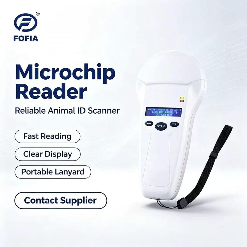 Ανθεκτικός αναγνώστης φορητού RFID FOFIA PT580 125kHz/134.2kHz ISO11784/5 128x32 OLED οθόνη 10-20m Απόσταση ανάγνωσης USB/για κατοικίδια ζώα