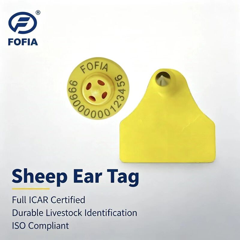 Fofia ET957+T967 Ηλεκτρονική Ετικέτα Αυτιού για Πρόβατα/Αίγες, Νέα Υψηλής Ποιότητας RFID TPU, Κωδικοποίηση Laser, 3 Έτη