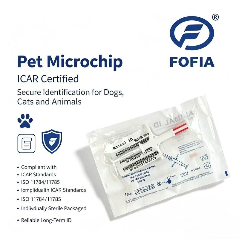 Ανερόφθαλμος Φόφια Νέο Hot Sale RFID 134.2kHz PP Υλικό Dog ID Microchip Ανερόφθαλμος Χρησιμοποίηση Φάρμας Πειραματόζωο Ενέσιμη 1,5 Χρόνια Ετικέτα Ακουστικού