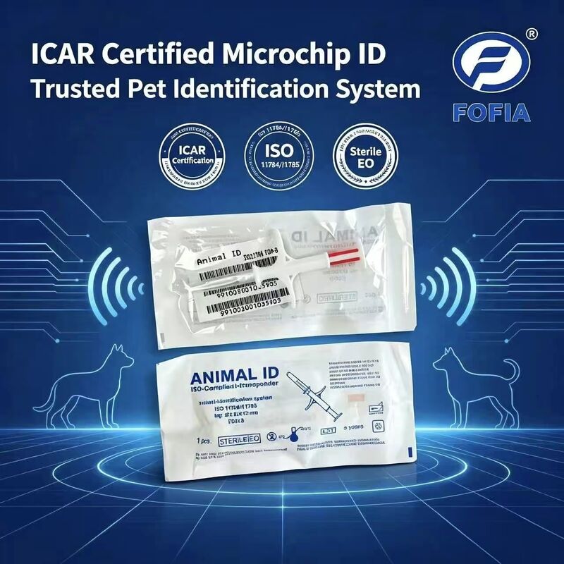 Fofia Νέο Πιστοποιημένο από το ICAR RFID 134.2kHz PP Microchip Αναγνώρισης Ζώων Αδιάβροχο για Σκύλους & Γάτες Εγγύηση 1.5 Έτους