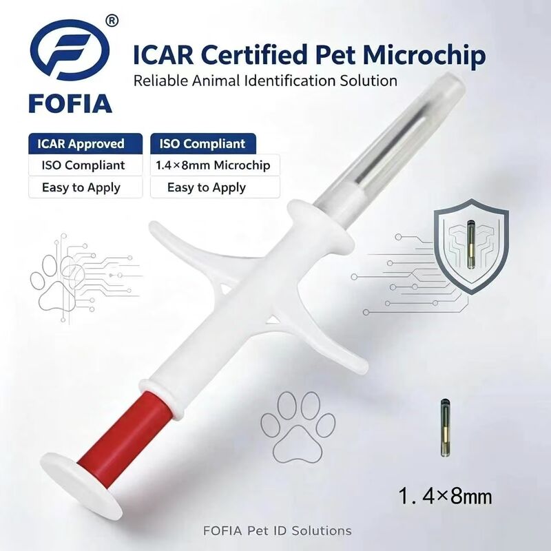 FOFIA Νέο RFID 134.2kHz Microchip Ζώων FDX/EM4305 IP67 Αδιάβροχο για Βοοειδή/Χοίρους/Πρόβατα/Κατοικίδια Ζώα Έγχυση PP