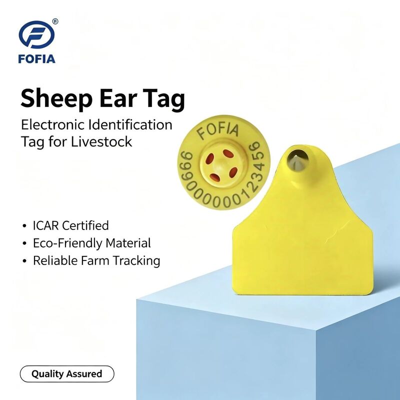 Πλήρης πιστοποίηση ICAR 134.2KHz FDX-B RFID TPU υλικό Ετικέτα αυτιών προβάτων και βοοειδών Νέα για παρακολούθηση κτηνοτροφίας ET957+T967 Fofia