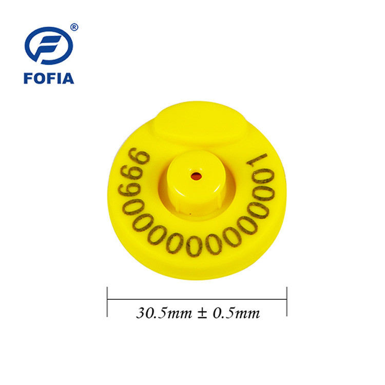 ετικέττα βοοειδών fdx-β 134.2khz με την ετικέττα αυτιών τσιπ TPU RFID με τον αριθμό εκτύπωσης λέιζερ
